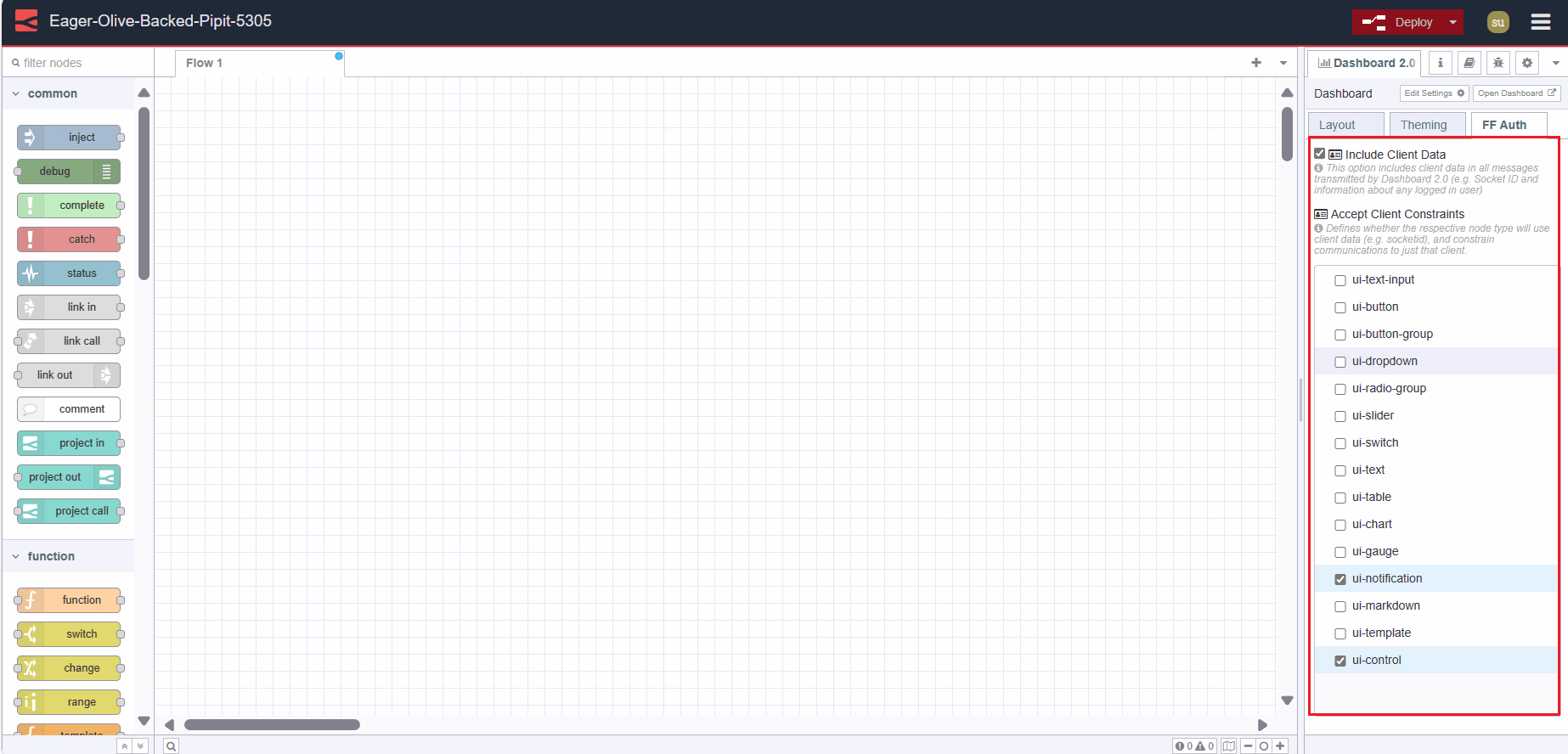 Screenshot displaying the FlowFuse Muti-user addon option "Screenshot displaying the FlowFuse Muti-user addon option"